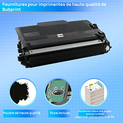 Cartouche de Toner Compatible pour TN 3480 TN 3430 DCP L5500DN HL L5000D HL L5100 HL L5100DN HL L5100DNT HL L5100DNTT HL L5200DW HL L6400DW MFC L5700DN MFC L5750DW MFC L6800DW Neuf - vue 3