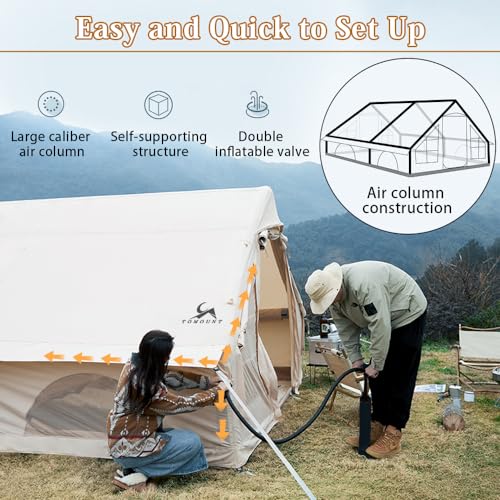 Carpa inflable para camping TOMOUNT para 6-8 personas miniatura 3