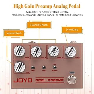 JOYO RIGEL PREAMP R-24 Pédale d'amplificateur d'effet Overdrive à gain élevé avec son de tête d'ampli réel pour guitare électrique – Image 2
