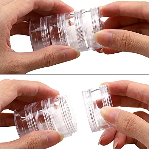 5 Set (20 Pieces) Stackable Cosmetic Containers With Screw Lids And Labels，10 Grams Clear Plastic Empty Jars Small Makeup Sample Containers For Beauty Products #TOP3