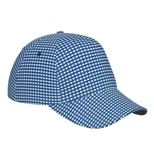 Unisex,Mujeres Hombres Gorra De Béisbol Patrón De Cuadros Vichy Azules Gorra Deportiva Moda Gorra De Papá Retro Gorra De Running para Training Viaje Fishing