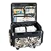 Everything Mary XL Rolling Sewing Machine Case – Black & White Floral Craft Bag with 4 Wheels – Collapsible Organizer Compatible with Brother, Singer & Most Machines