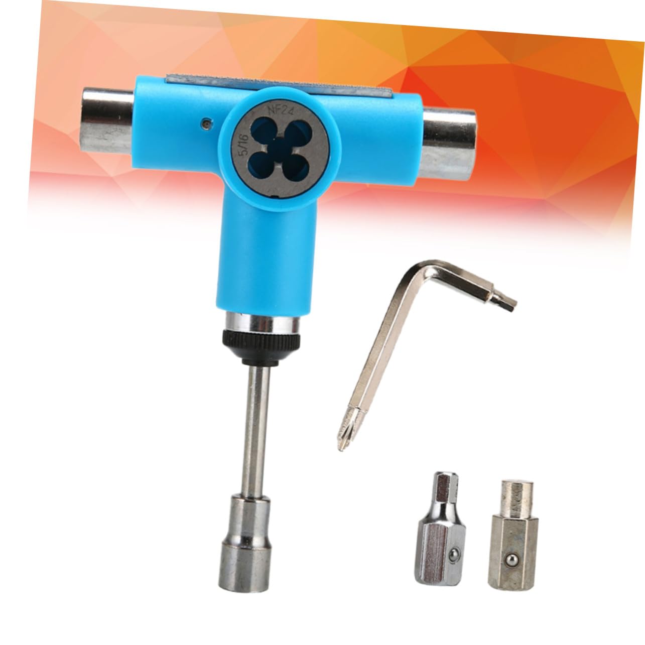 Herramienta T Multifuncional Todo para Skateboards y Longboards Portátil y Ligera con Llave Allen y Destornillador Acero Resistente y Abs Compatible con Mini Skateboards y Cruceros