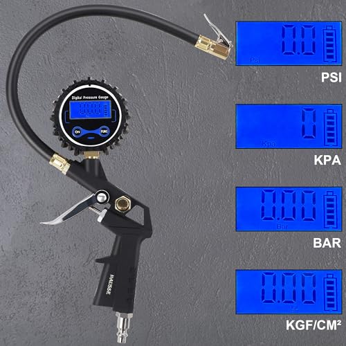 Hausse Heavy Duty Compressor Accessory Kit - Digital Tire Pressure Gauge with Inflator, Blow Gun and Hose Fittings, 1/4" NPT Air Tool Kit by Hausse - Image 8