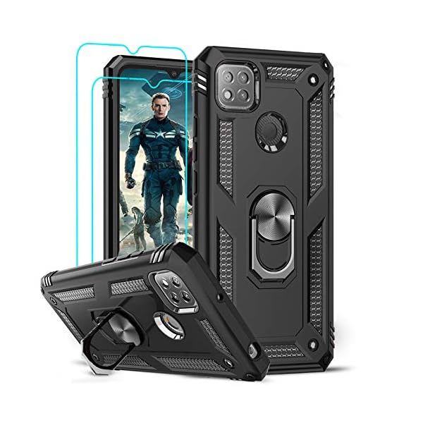 LeYi Funda Xiaomi Redmi 9C con [2-Unidades] Cristal Vidrio Templado, Armor