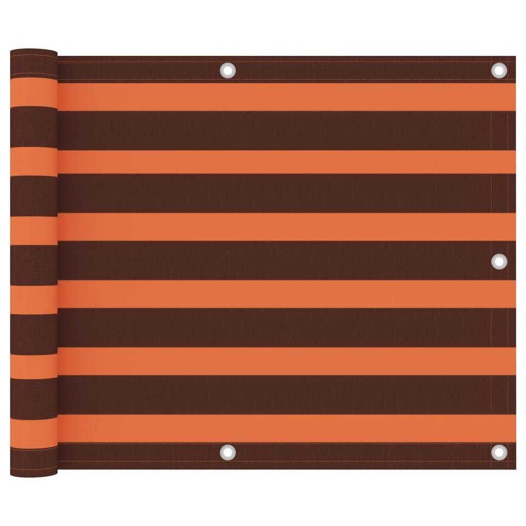 vidaXL Balcony Screen Garden Outdoor Privacy Fence Screen Balcony Protective Sunshade Screen Waterproof Orange and Brown 75x600 cm Oxford Fabric — image 1