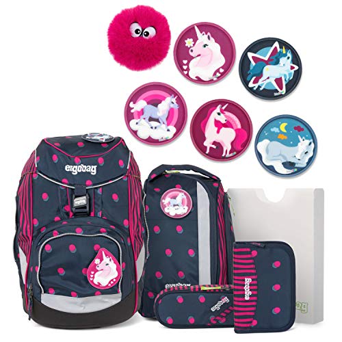 Preisvergleich Produktbild ergobag Pack Schubi DuBär Schulrucksack-Set 6tlg. + Flauschklettie Pink