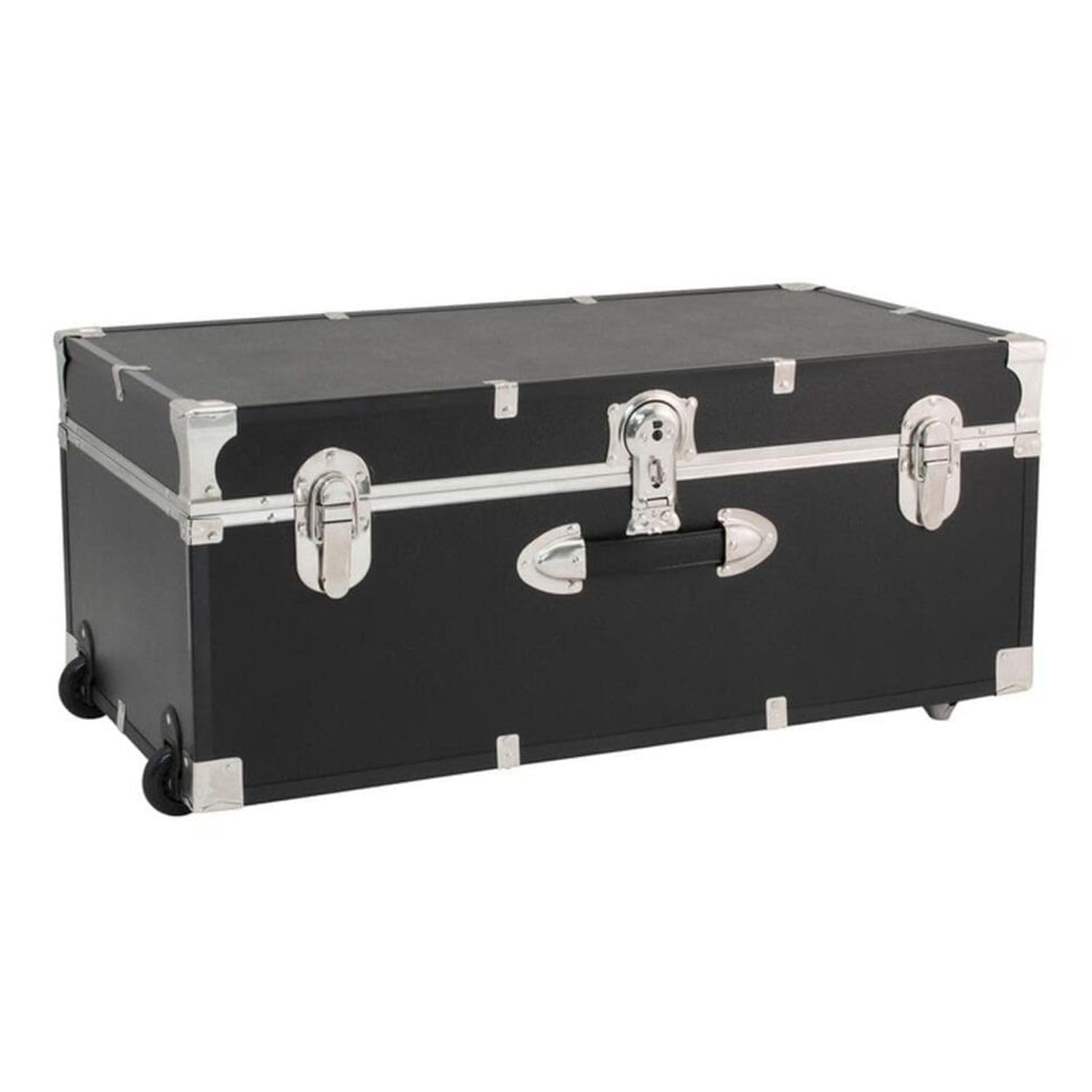 HomeStock Rustic Romance Heavy Duty 30" Under Bed College Storage Trunk with Lock, Latch Closure Type, 15.75" D x 30" W x 12.25" H, Ideal Camp Dorm