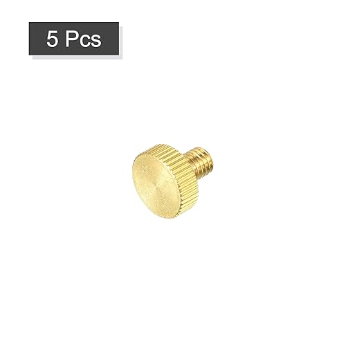 Miniatura 72 de uxcell Tornillos moleteados para pulgar, pernos planos de latón M6x10mm, perillas de agarre para PC, electrónico, mecánico, 5