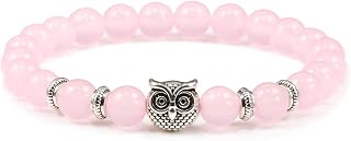 未处理 Bracelet for Women Black Lava Tiger Eye Weathered Stone Bracelets Bangles Classic Owl Beaded Natural Charm Bracelet for Women and Men Yoga Jewelry Bracelet Jewelry