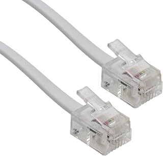 kenable ADSL Broadband Modem Cable RJ11 to RJ11 Phone Socket to Router White 3m [3 metres]
