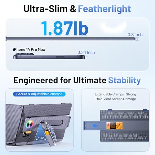 Triple Portable Monitor for Laptop