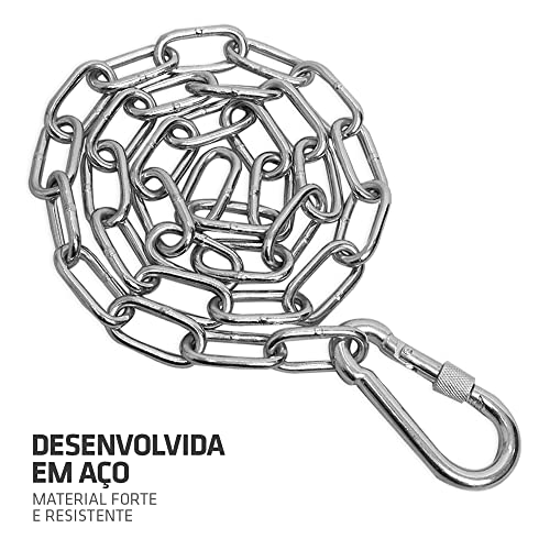 Kit Corrente Para Saco de Pancada – 100 cm – Extensor – Desenvolvida em Aço – Mosquetão com Rosca de