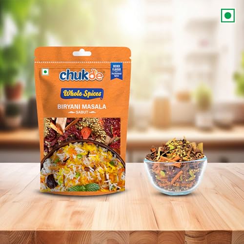 Image of Chukde - Biryani Masala Whole | Sabut Masala | Authentic Spice Blend for Aromatic & Flavorful Biryani | Laboratory Tested and Hygienically Packed | 50 Gm (Pack of 2)