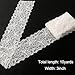 VGOODALL Bridal Wedding Lace Ribbon 3 Inch Wide 10 Yards - Stretchy Elastic Floral Lace Trim for Decoration, Gift Wrapping, DIY Crafts, Hair Bows, Sewing Projects