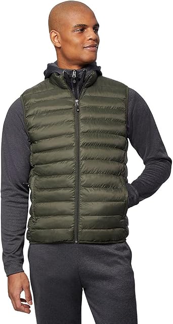 32 Degrees Mens Lightweight Water-Resistant Packable Puffer Down Alternative Vest