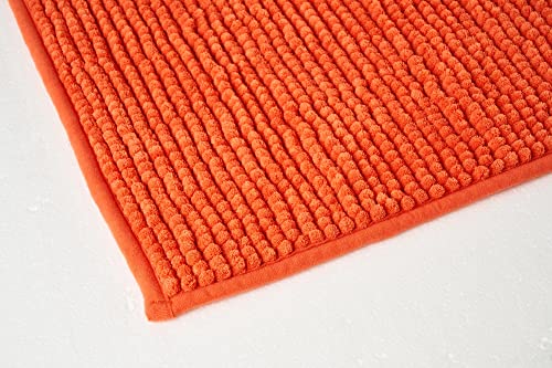 Yamafoo Chenille Bathroom Rug, Soft Shaggy And Comfortable Bath Rug, Fashionable And Presentable Bath Mat, Fast Drying And Anti-Slip, Easy To Clean, Perfect For Bathroom, Entrance...(Orange) #TOP2