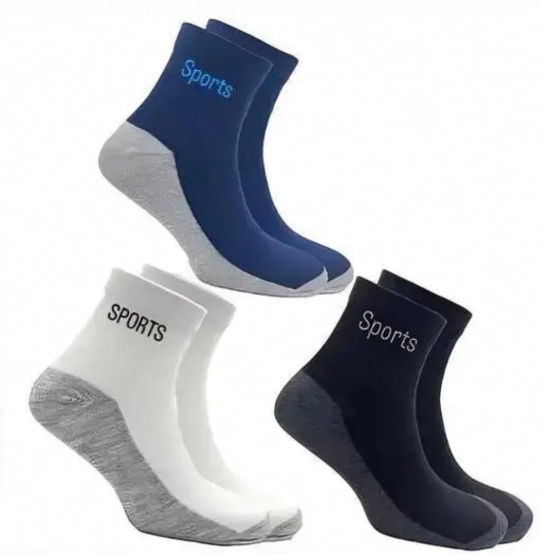 Men’s Sports Ankle Length Cotton Socks Pack of 3 | Free Size Multicolor Soft Breathable Fabric | Comfortable Daily Fit, Durable Quality, Stylish Design for Gym, Running & Casual Wear-image-44