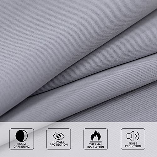 Image of MYSKY HOME Blackout Curtains 63 Inch Length for Bedroom Grey Curtains for Dining Room Gray Thermal Insulated Short Curtains Room Darkening Drapes with Grommets 2 Panels Set, 52W x 63L, Grey