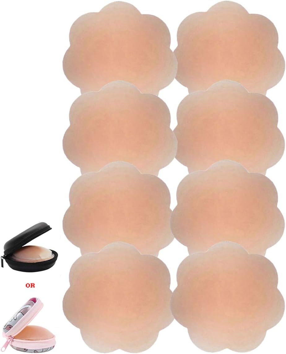 YouGaWomen Silicone Pasties, Adhesive Bra Reusable 2/4 Pairs Invisible Silicone Nipple Cover
