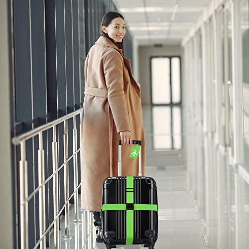 8 Pack Luggage Straps Suitcase Belts Silicone Luggage Tags Travel Suitcase Tags Travel Accessories (Green) #TOP5