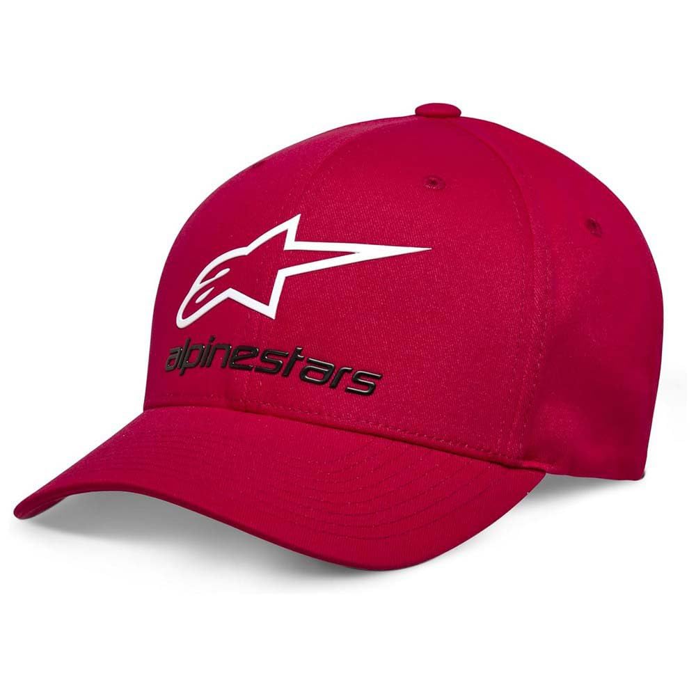 Alpinestars Men's Red/White/Black Original Logo Flexfit Hat Baseball Cap, S/M