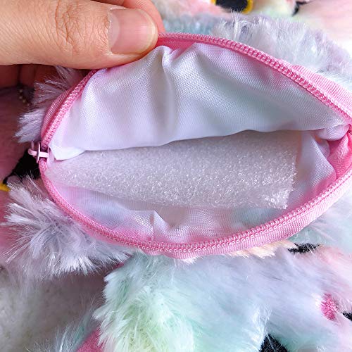 5 Pcs Mini Plush Cute Cartoon Animal Change Purse Unicorn Coin Purse Cat Change Bag Key Pendant Bag For Girls Birthday Gifts Party Favors #TOP7
