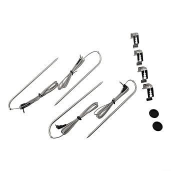 For Masterbuilt-Gravity-Series 560/800/1050 Compatible Meat Probes BBQ Grill Temperature Probe Replacement Parts Accessories with Clips 9004190170(4set)