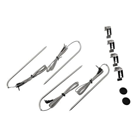 For Masterbuilt-Gravity-Series 560/800/1050 Compatible Meat Probes BBQ Grill Temperature Probe Replacement Parts Accessories with Clips 9004190170(4set)