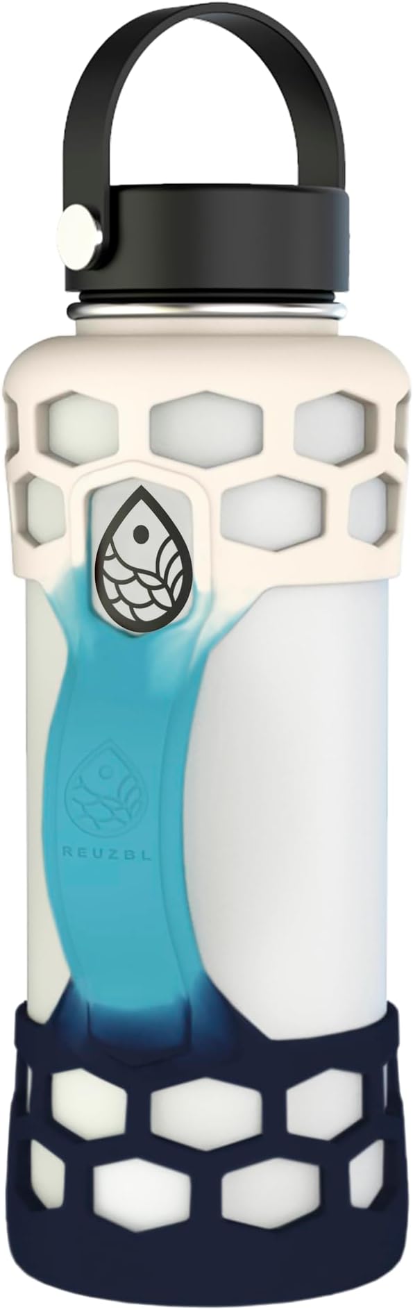 REUZBL Bottle Bumper Silicone Sleeve Protector Boot with Handle for Hydro Flask, 21oz 24oz 32oz 40oz