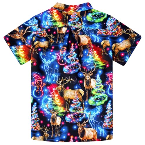 Image of uideazone Boys Novelty Print Short Sleeve Button Down Hawaiian Shirt 5-14Y