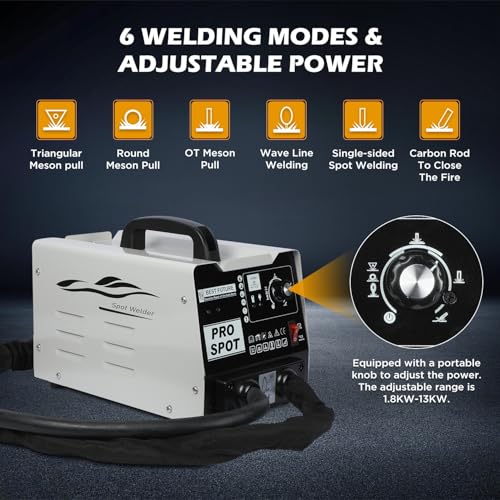 Image of Stud Welder Dent Repair Kit, 110V Spot Welder Dent Puller Machine 2000W 3800A Dent Puller Welder with 6 Welding Modes Vehicle Body Repair Dent Removal Tools for Car /Truck /Motorcycle