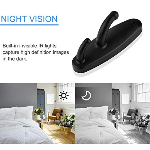Clothes Hook Hidden Camera, NANIBO HD 1080P Spy Camera Clothes Hook Camera Video Recorder Loop Recording/Motion Detector, Wireless Security Nanny Cam - Thumbnail 3