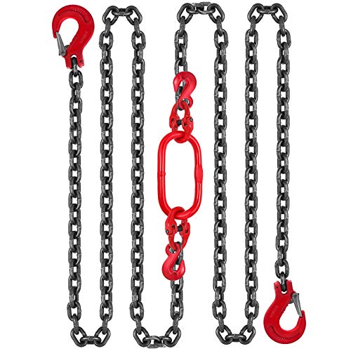 Mophorn Double Jambe Levage Chaîne avec Crochet Chaîne pour Palan Lifting Chain de Grande Capacité (G80-double jambe) Cover