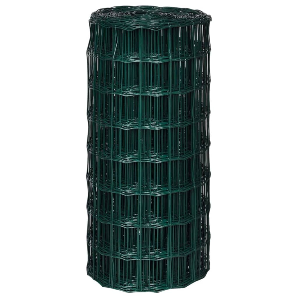vidaXL Euro Valla Jardín 10 x 0,8 m con Malla 100x100mm Acero Cerca Alambrada