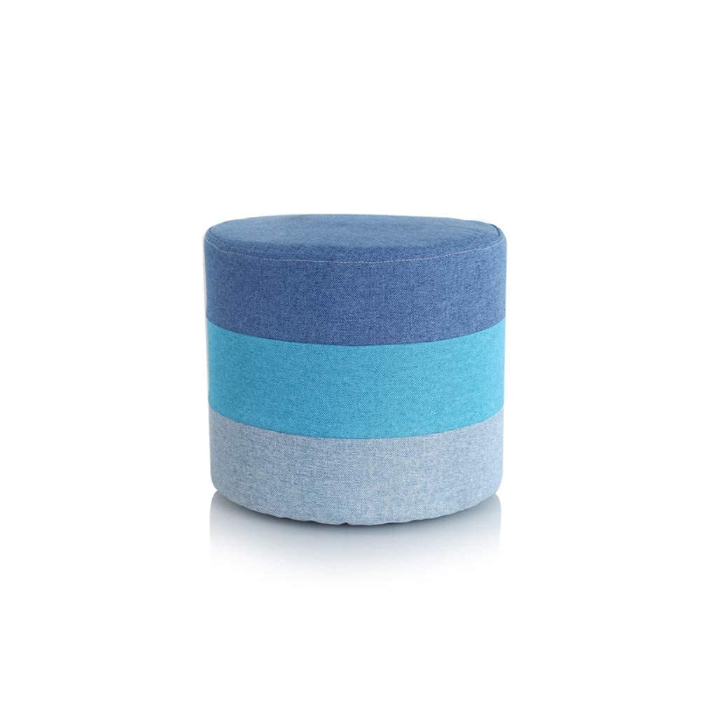 Repose-Pieds Lavable et Amovible : Pouf Rond en Tissu pour Canapé