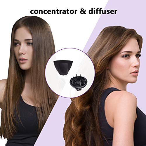 Vagary Professional Salon Hair Dryer 2200W,Negative Ionic Blow Dryer,Powerful Ac Motor Blow Dryer,Low Noise Hair Dryers,2 Speeds And 2 Heat Settings 1 Cold Button（1 Diffuser And 1Concentrator） #TOP5