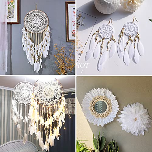 450 Pcs White Feathers Crafts For Diy Craft,Jewelry Making, Wedding Home Party Decorations #TOP4