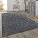Produktbild Paco Home Shaggy Teppich Hochflor Flauschig Wohnzimmer Uni In Versch. Farben & Größen, Grösse:120x170 cm, Farbe:Grau