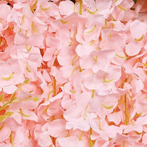 Pauwer 24 Pieces Artificial Flowers Fake Wisteria Garland Hanging Wisteria Silk Flowers for Home Decoration Weddings Home Garden Party