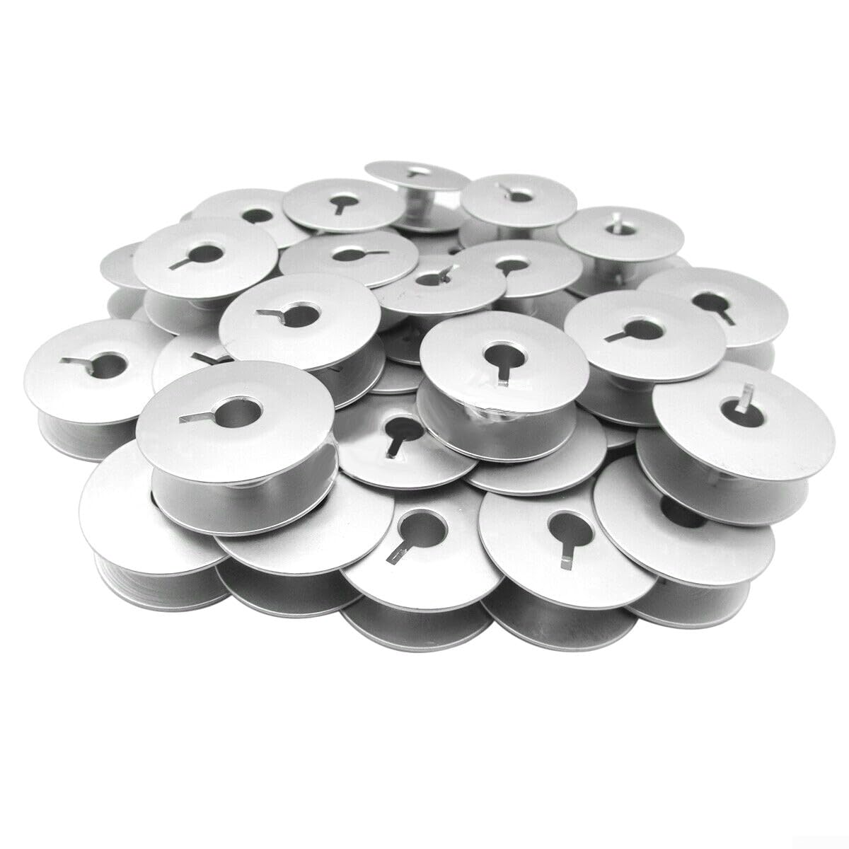 Juego de Bobinas de Aluminio 26mm para Máquina de para coser Dürkop para eagle 367 467 767 - Canillas Metálicas Plateadas Duraderas Industrial(50pcs)