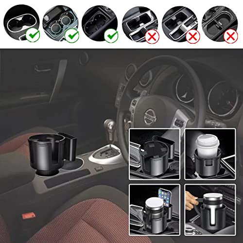 Humview Cup Holder Expander For Car，Car Cup Holder Expander With Phone Holder Cup Phone Holder For Car, Large Cup Holder Adapter For Car 32/40 Oz Bottles, Big Drinks, Mugs #TOP2