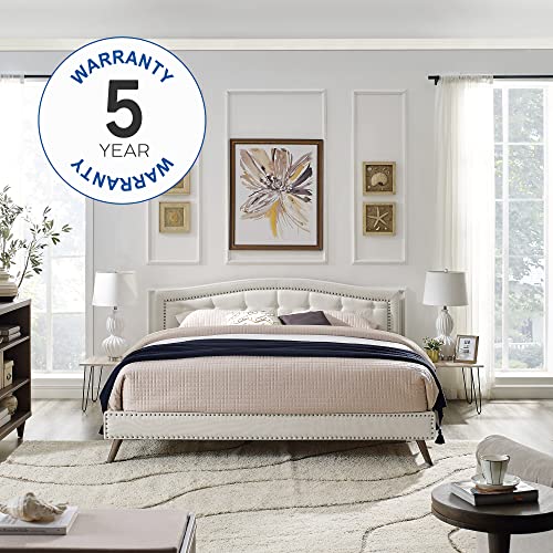 Classic Brands Coventry Diamond Tufted Upholstered Platform Bed / Headboard And Wood Frame With Wood Slat Support, Shell, King #TOP7