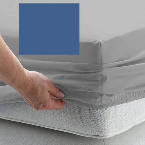 Bedtime Comforts Ltd Denim Electric Bed Fitted Sheet Single Extra Long 3' X 6'6" (36" X 78") 300 Thread Count Percale Material - Hand Made To Order 10" (26Cm) (Denim)