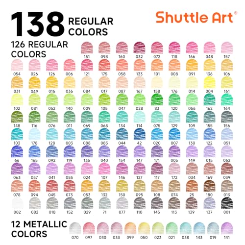 image for Shuttle Art 138 Colors Professional Colored Pencils, Soft Core Colorin