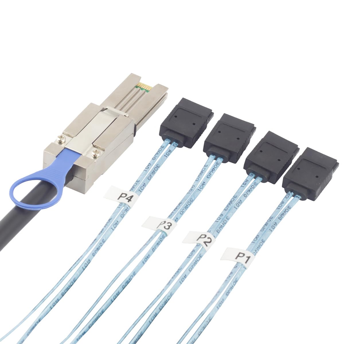 MINI SAS HD SFF-8088 do 4X SATA 7-pinowy kabel, 0,5 m/1 m/2 m/3 m, szybki kabel do serwera, dysk twardy 6 Gb/s, kompatybilny z serwerami, rozszerzeniem pamięci, kontrolerem RAID, stacjami