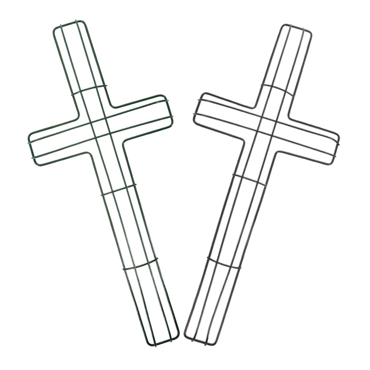 Cabilock 2pcs Cross Shaped Metal Wreath Frame for Floral Creations Wire Wreath Form for Garden Church Holiday Decorations