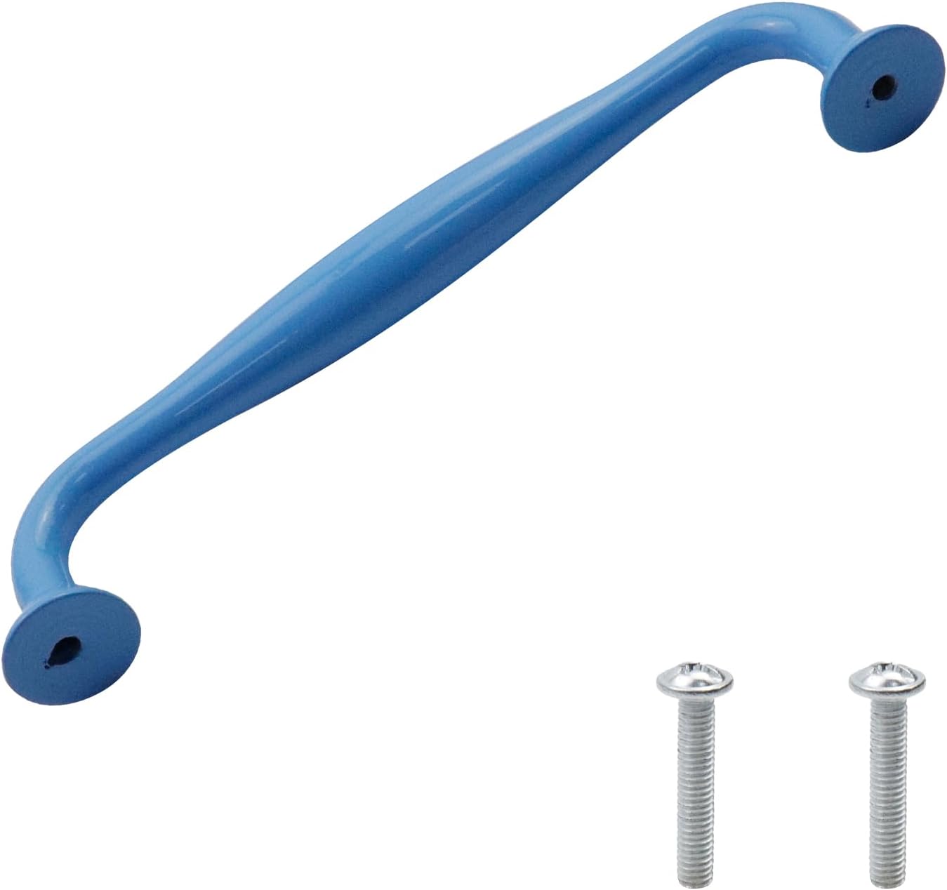 Oedema 5"(128mm) Hole Centers Drawer Pulls Blue Kitchen Cabinet Handles Aluminum Alloy 6.37" Length Cabinet Hardware for Kitchen, Bathroom, Playhouse, 4 Pack
