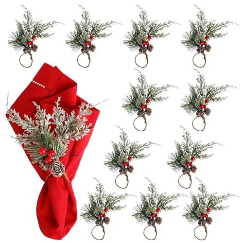 Pinecone Napkin Rings Set of 12, Handmade Napkin Ring with