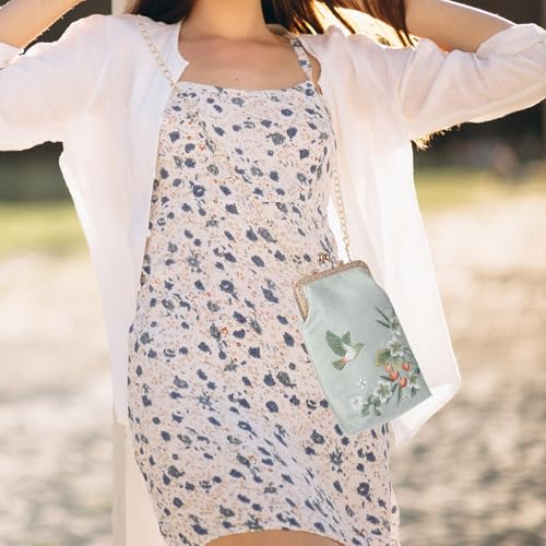 Sac à main brodé FRCOLOR vert pour vos sorties et soirées bohèmes - 2